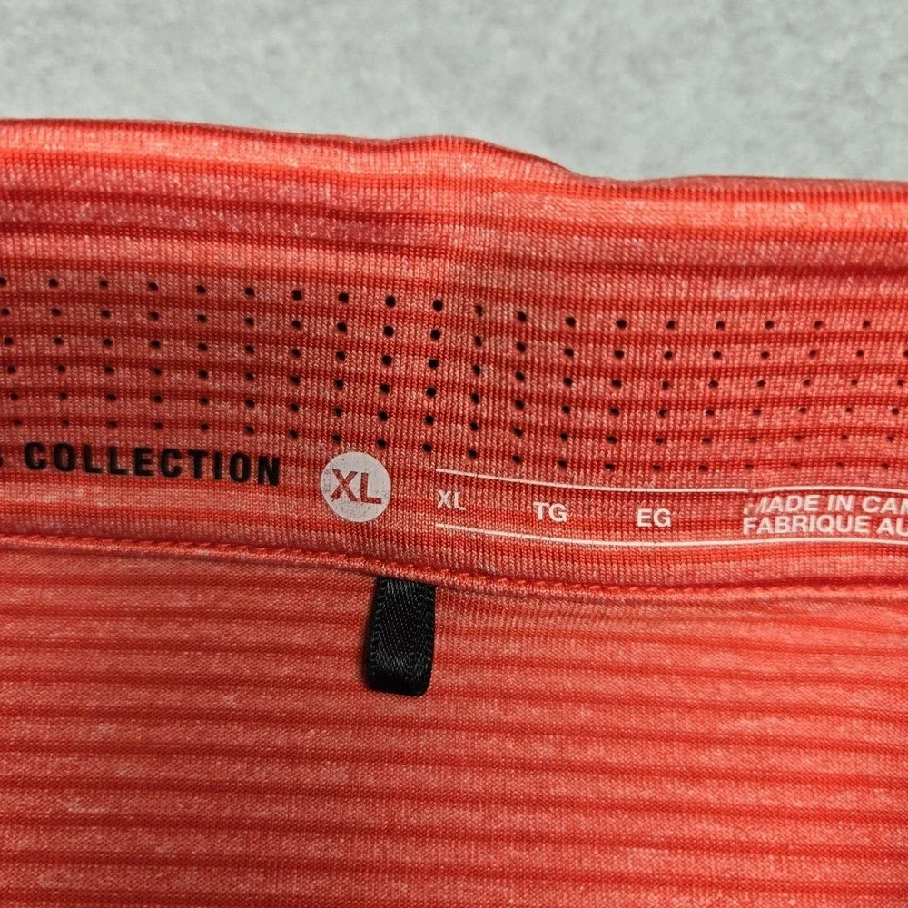Nike Tiger Woods Collection Polo Mens XL‎ Red Micro Stripe Dri Fit Golf